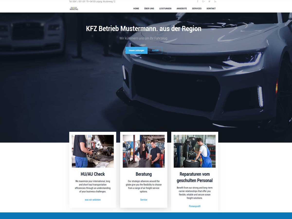 Homepage KFZ Werkstatt