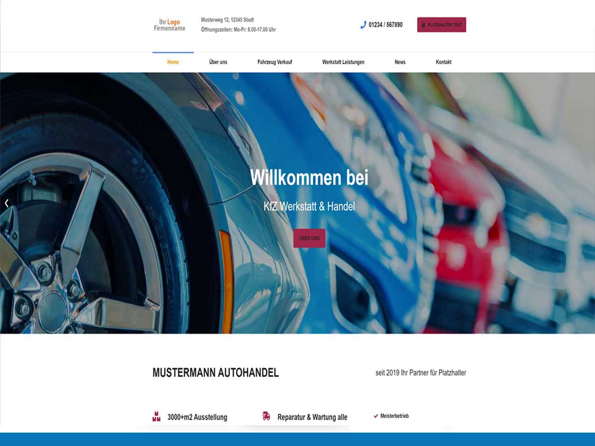 Homepage KfZ-Werkstatt, Wordpress