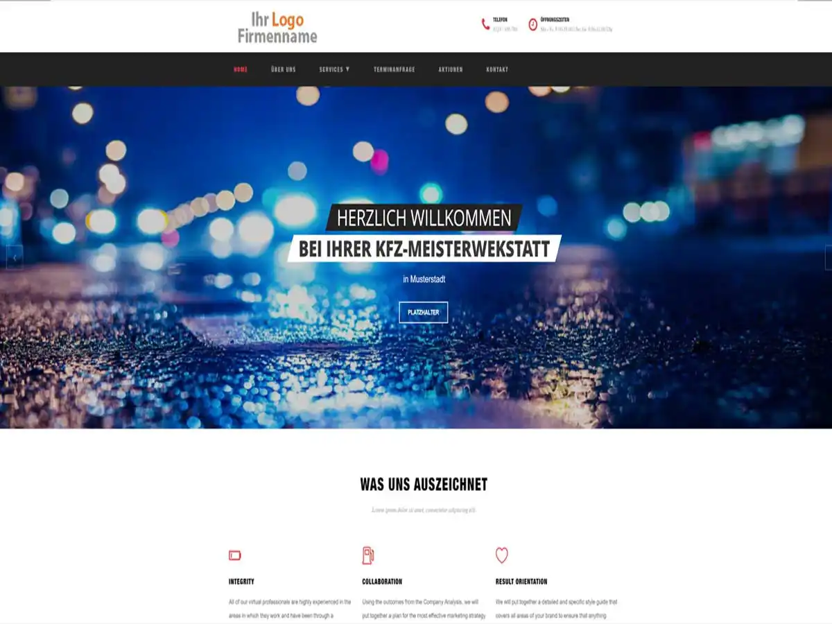 Homepage Demo KfZ-Werkstatt