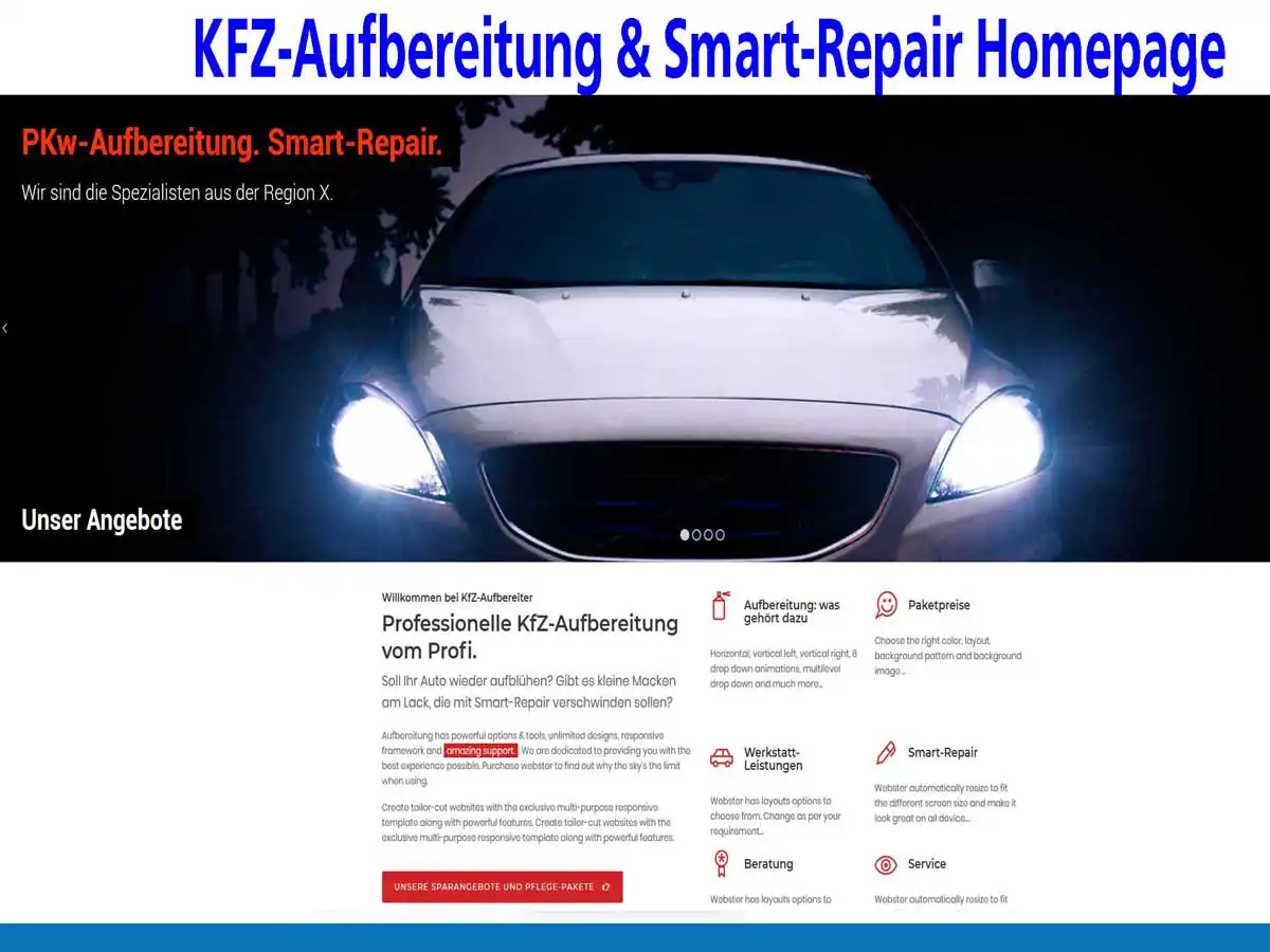 Homepage Demo 2 KfZ-Werkstatt