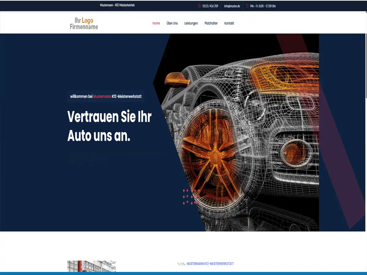 Homepage Vorlage KfZ-Werkstatt