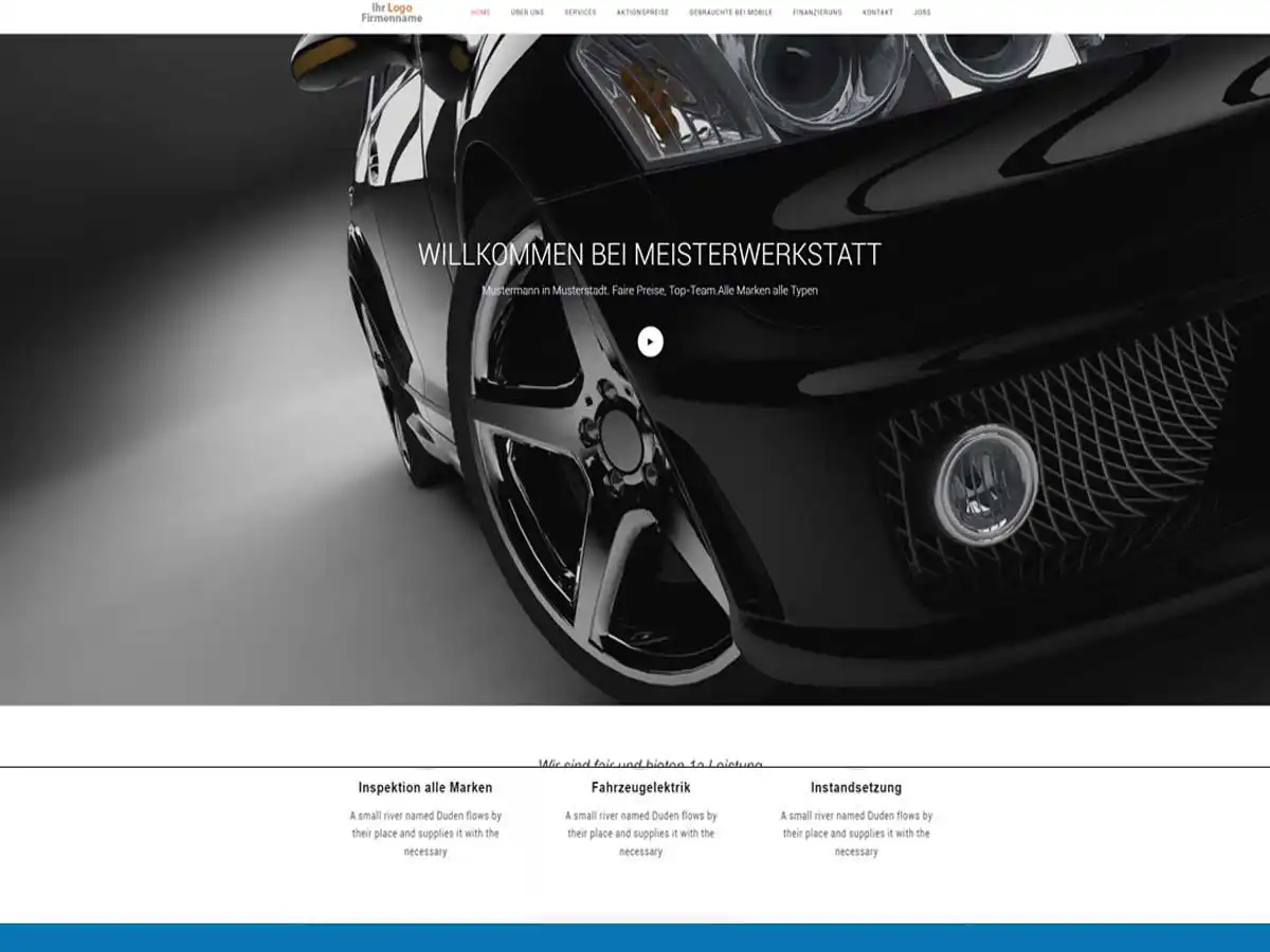 Homepage Wordpress KfZ-Werkstatt