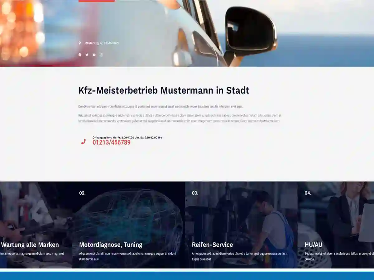 Homepage Demo KfZ-Werkstatt