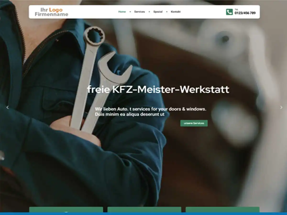 Homepage Demo KfZ-Werkstatt